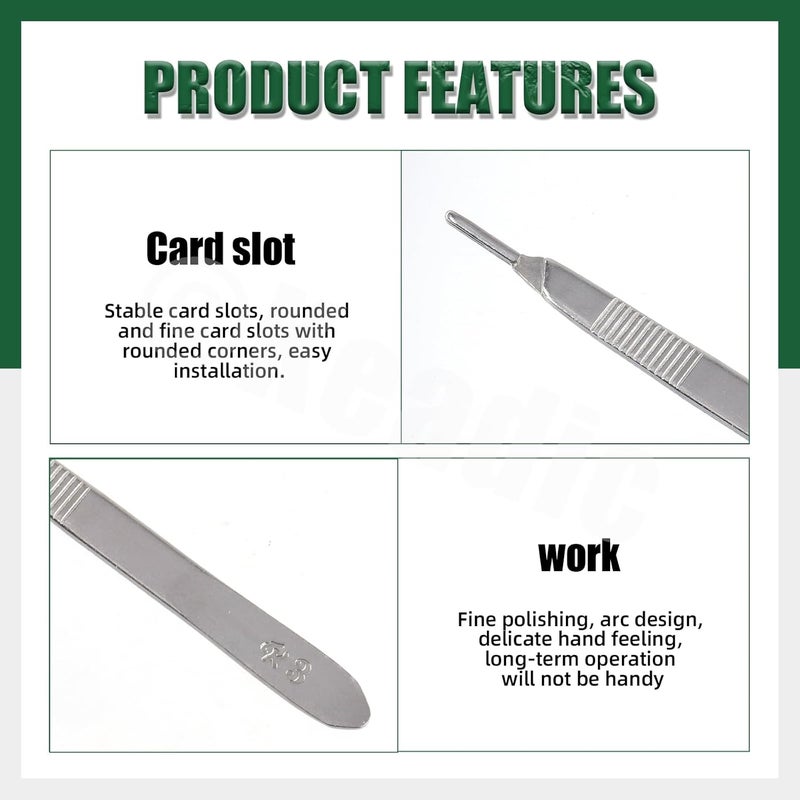 Keadic 64Pcs Scalpel Blade Handle with #10#11#12#13#14#15 Scalpels Surgical Sterile Blades, High Carbon Steel Laboratory Blade-Lab Knives for Practicing Cutting, Sculpting, Callus Removal - Image 4